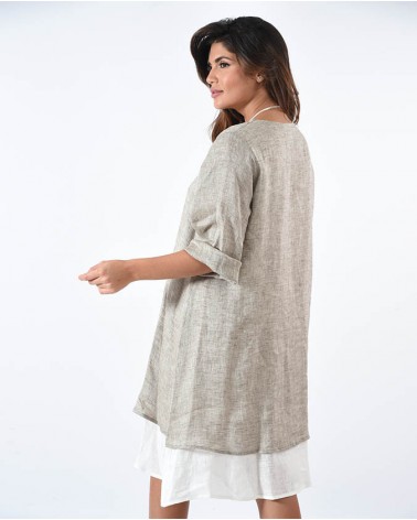 VESTITO DOPPIATO 100% LINO