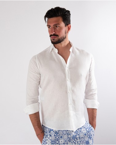 CAMICIA UOMO SLIM 100% LINO