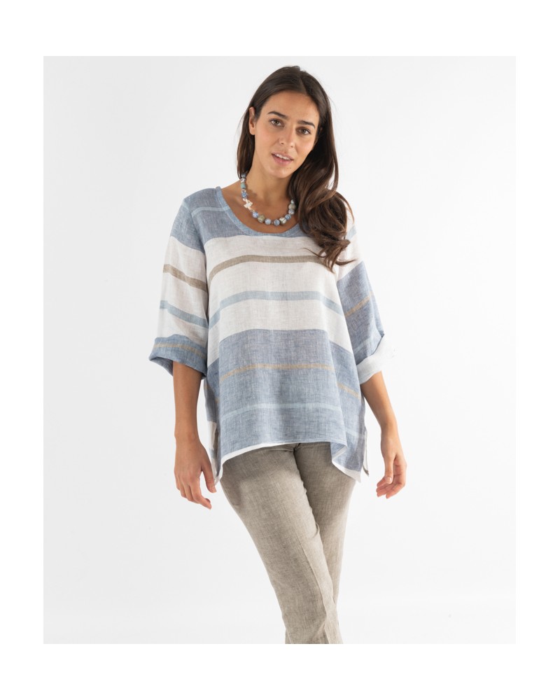 BLUSA MIDI 100% LINO