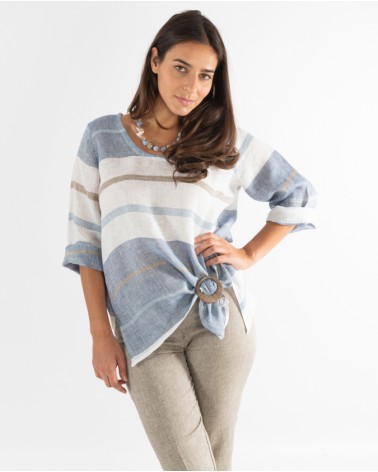 BLUSA MIDI 100% LINO