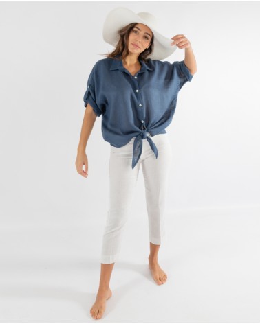 CAMICIA NODO 100% LINO - 2 colori disponibili