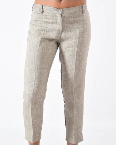 PANTALONE CAPRI LUNGO 100% LINO-vari colori