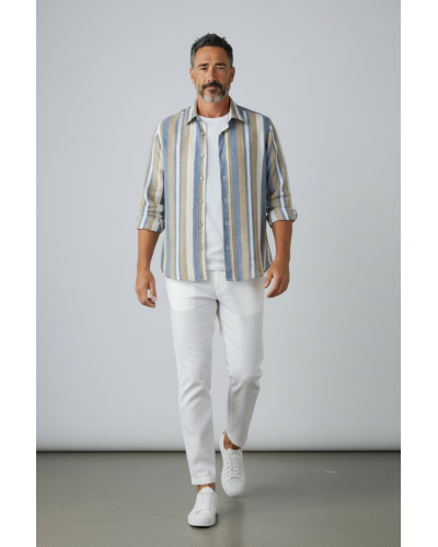 CAMICIA UOMO RIGA ITALIA 100% LINO