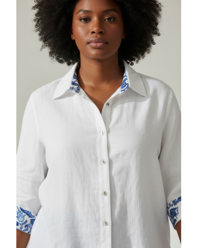 CAMICIA STELLA BIANCA IN PURO LINO